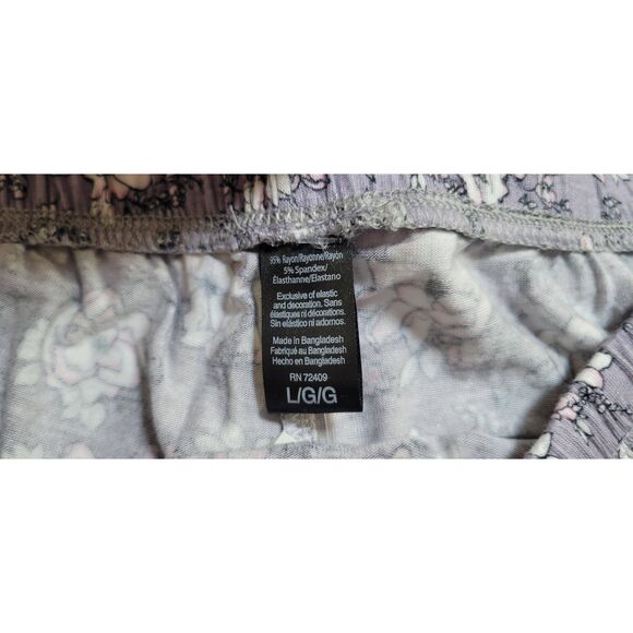 Rene Rofe' Sleepwear Cami Shorts Set Sz L New Floral Lace Trim Deep V Sleeveless - Picture 11 of 11